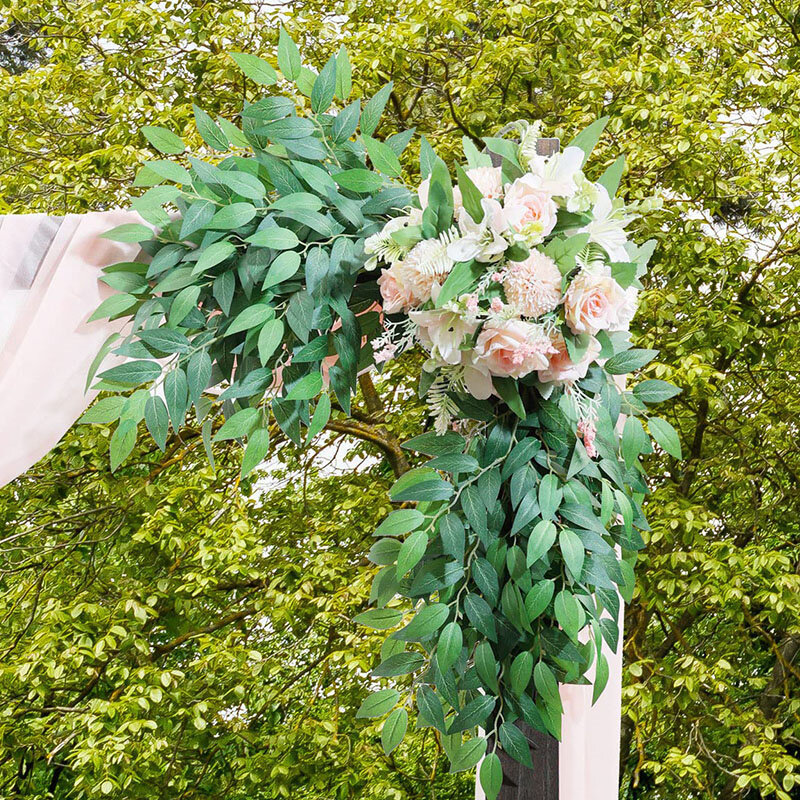 Plantas artificiales para decoración del hogar, tallos verdes rusos italianos, arbustos de imitación de primavera, hojas verdes para arco de boda, 10 piezas