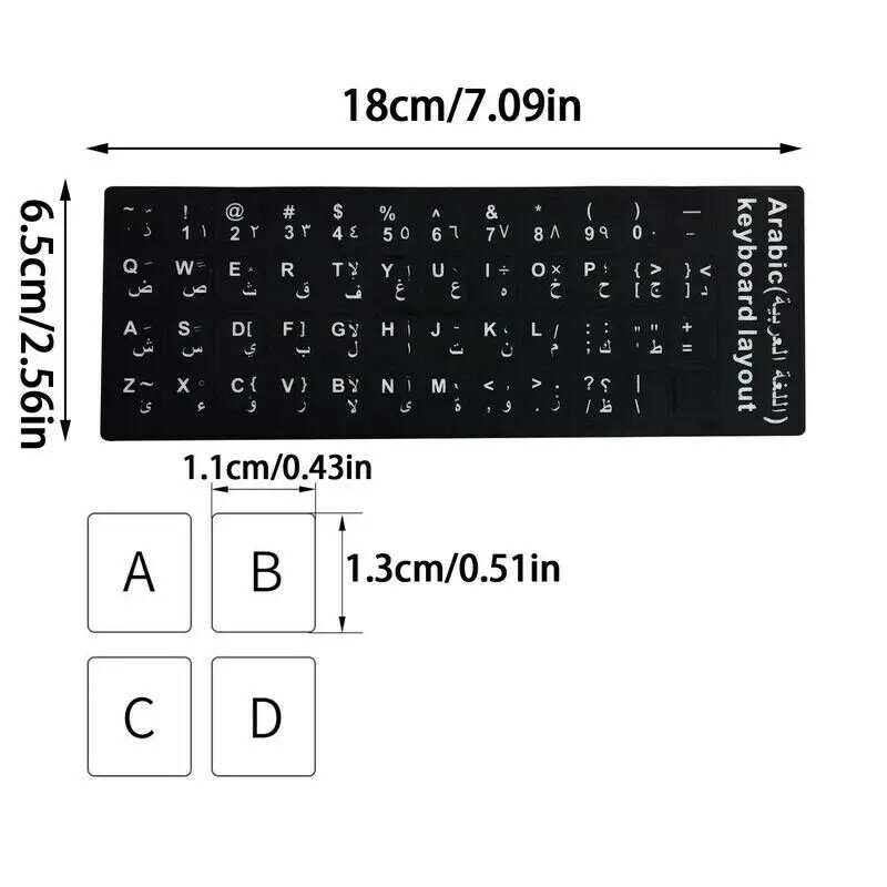 Cubierta estándar de larga duración para teclado, pegatinas de idioma ruso, diseño de letras para computadora portátil de botón, accesorios Skins