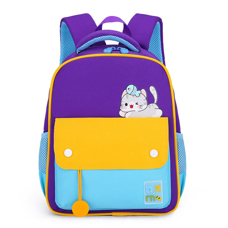 Children's Cartoon Cute Kitten Tiger Kindergarten Backpacks Preschool Load Reduction Schoolbag for Boys and Girls Large Capacity
