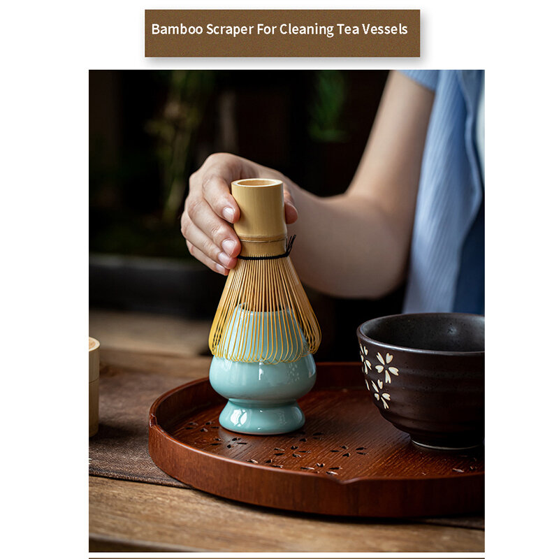 ชุดชาญี่ปุ่นชุดน้ำชามัทฉะ (Chasen) ช้อนตักชา (chashaku) ชุดน้ำชามัทฉะอุปกรณ์ไม้ไผ่