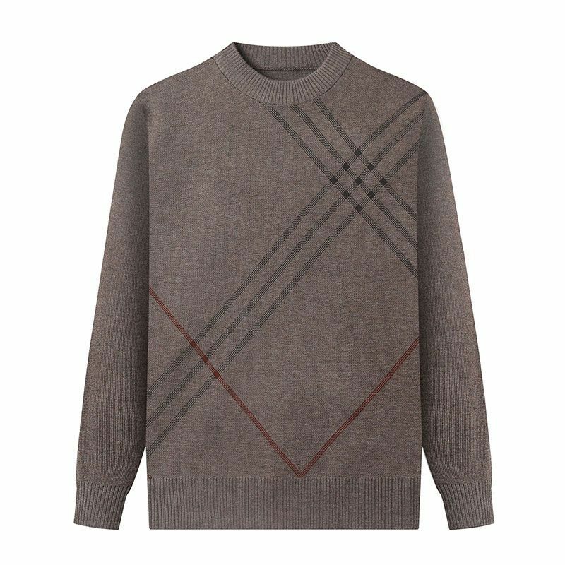 Suéter de algodón para hombre, jersey de cuello redondo, informal, cálido, a la moda, para invierno, nuevo, G14