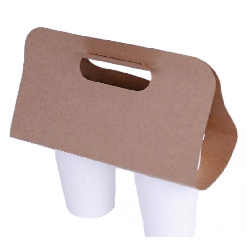 Produk kustom pencetakan kustom lengan pemegang cangkir kertas kardus bergelombang dapat disesuaikan untuk cangkir plastik dan cangkir kertas