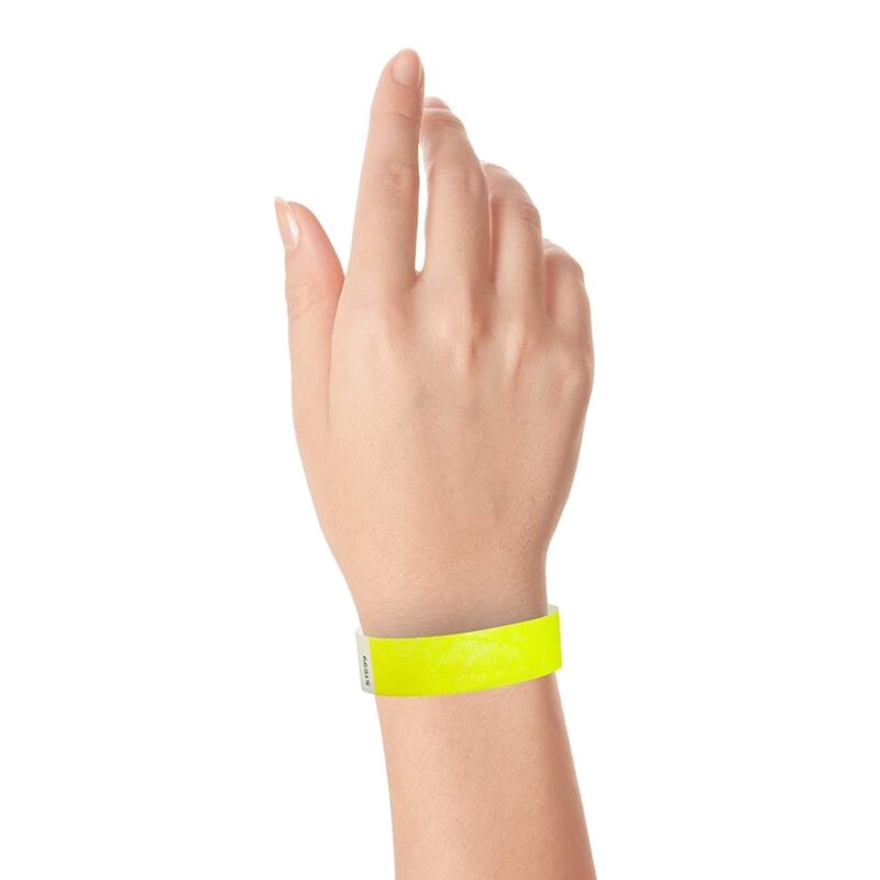 Braccialetti di carta da 1000 pezzi braccialetti per eventi al Neon braccialetti colorati braccialetti impermeabili per Club di carta (giallo)
