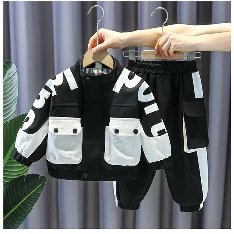 Spring and Autumn Children's Clothing Set New Boys' Denim Coat Pants 2 Piece Set Fashionable Baby Casual Sportswear 2-7Y