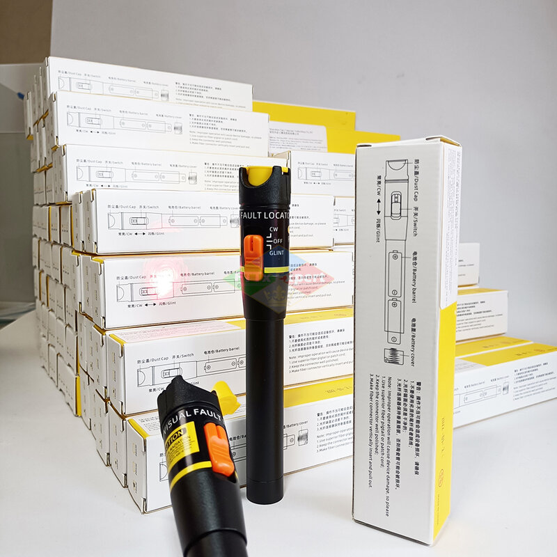 10MW/10KM Visual Fault Locator, Fiber Optic Cable Tester 10KM Range Test Equipment Red Light Pen VFL Free Shiping