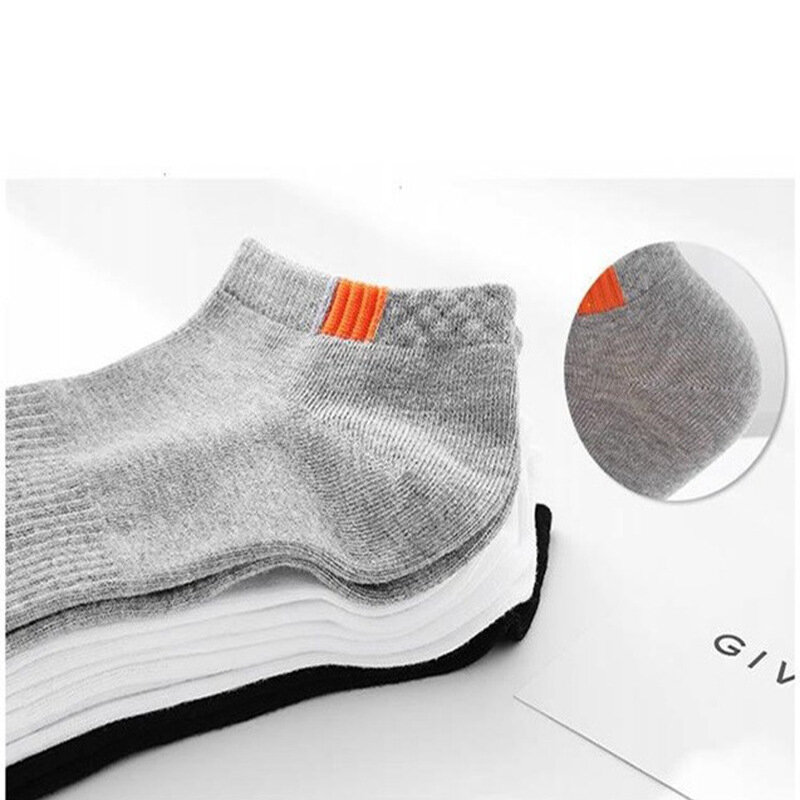 5 Pairs Solid Color Casual Cotton Men Short Socks Fashion Breathable Boat Socks Low Casual Comfortable Men Socks White Hot Sale