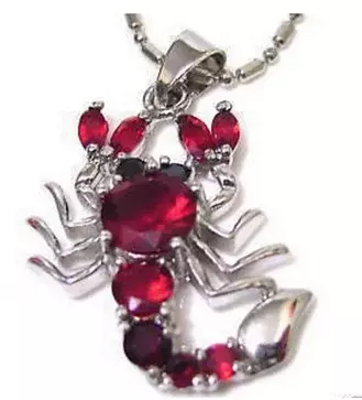Fashion jewelry Jewellery Red Crystal Scorpion Pendant Necklace