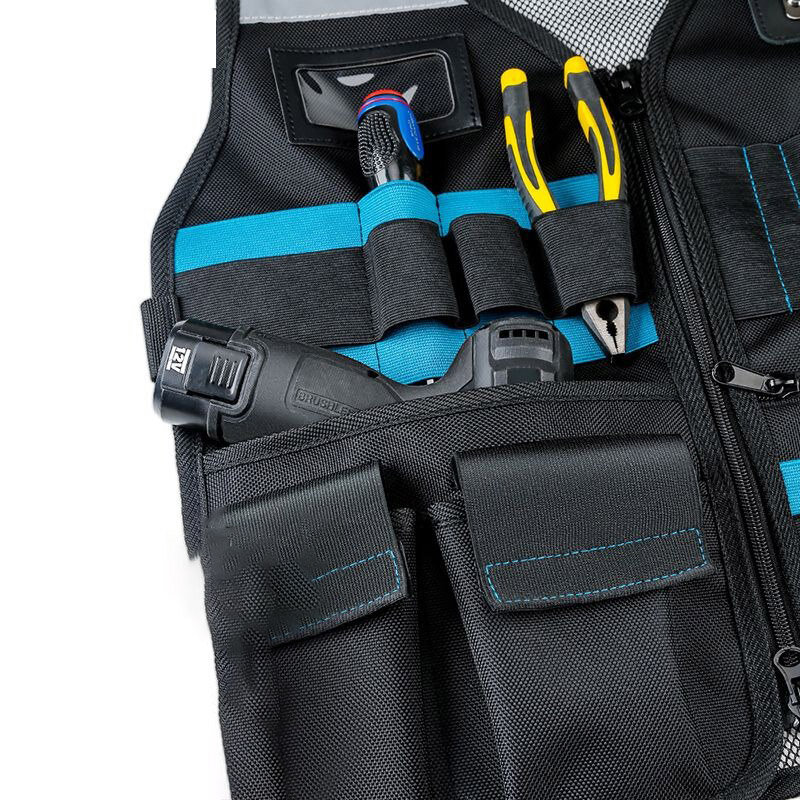 Bolsa de herramientas de electricista profesional, mochila organizadora, riñonera, accesorios, bolsa de herramientas multifuncional portátil