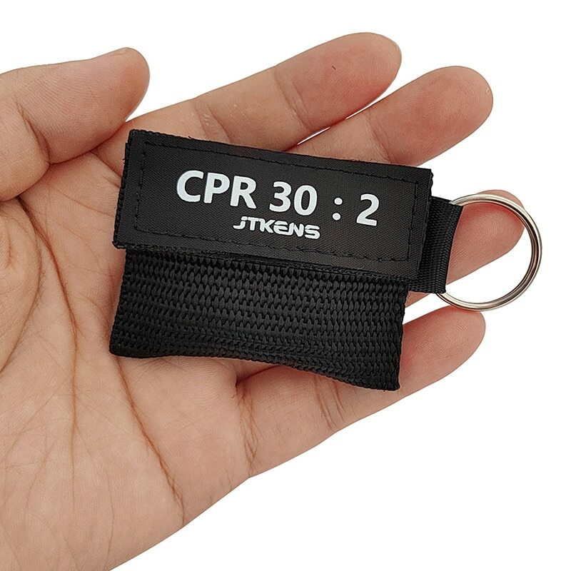 1PC CPR Ressuscitador Máscara De Emergência One Way Válvula Respirador Máscara Kit De Primeiros Socorros Chaveiro