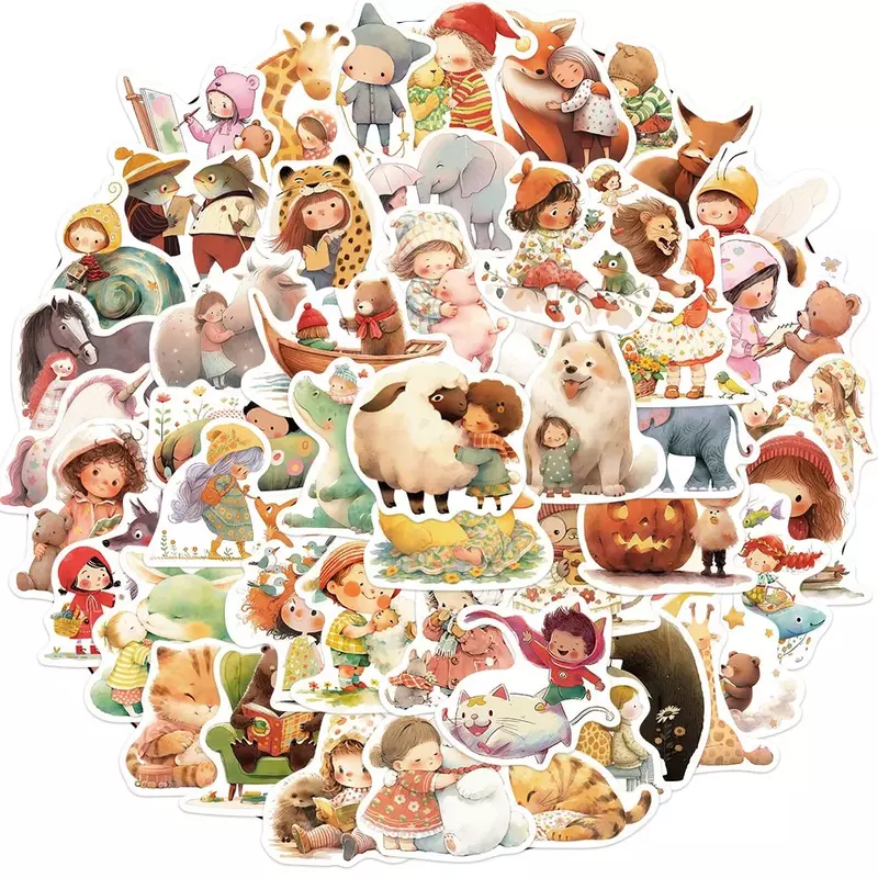 50Pcs Fairy Dream Cartoon Animal Graffiti Stickers Suitcases Laptop Phone Water Cup Skateboard Kid Toy Decorative Stickers