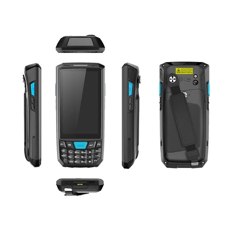 Pemindai kode batang 4.5 inci Android 9 1D 2D, peralatan PDA nirkabel GPS NFC 4G jaringan Handhelds Terminal komputer