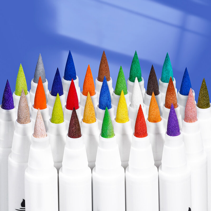 Arrtx-Stylos de peinture acrylique à pointe extra fine, marqueurs de peinture rupestre, céramique, verre, toile, tasse, bois, œuf de Pâques, 30 couleurs