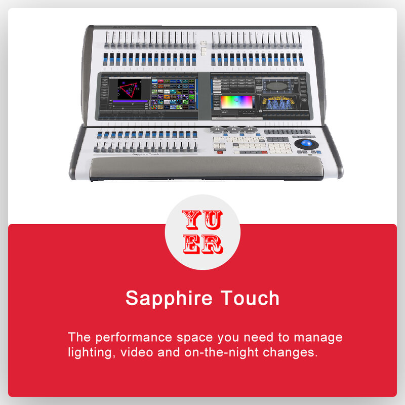 YUER Sapphire Touch Stage Iluminação Pérola Controlador DMX512 Tiger Touch Console v11 com Flycase Para Show de Luzes DJ Disco Stage
