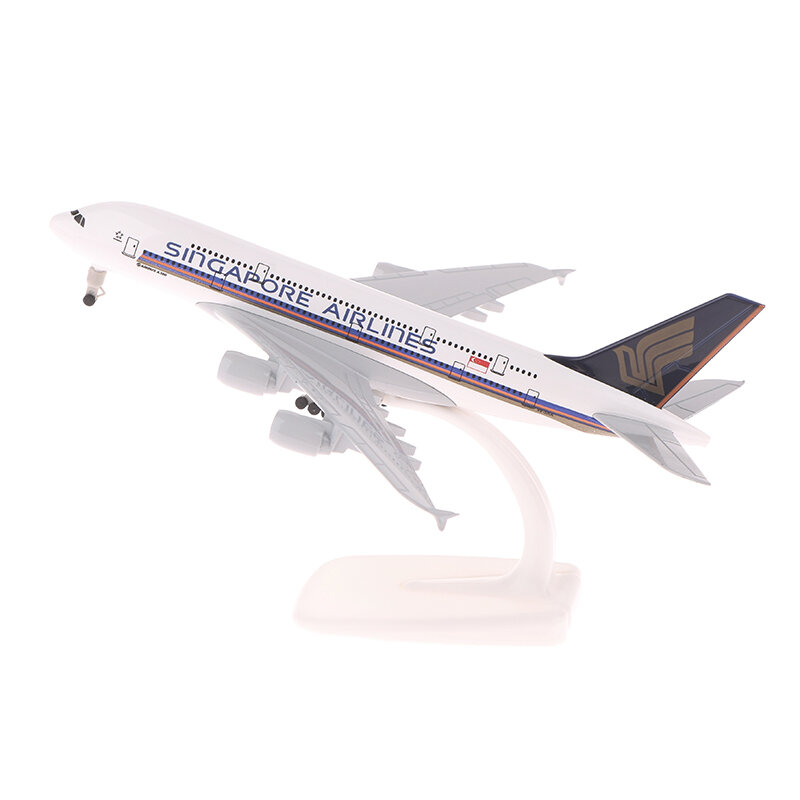 Airbus A380 Singapore Airlines Plane Model for Kids, Alloy Simulation Airplane, Model Aircraft, Christmas Gift Toys, 20cm