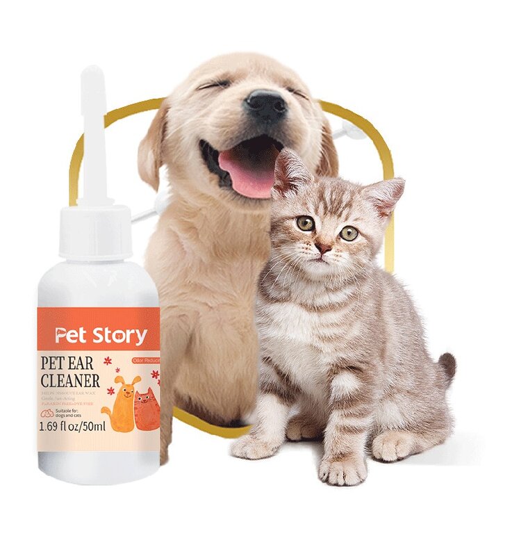Pet Ear Drops For Cat Dog Ear Cleaner Removes Ear Mites Relieve Itching Pet Cleaning Supplies