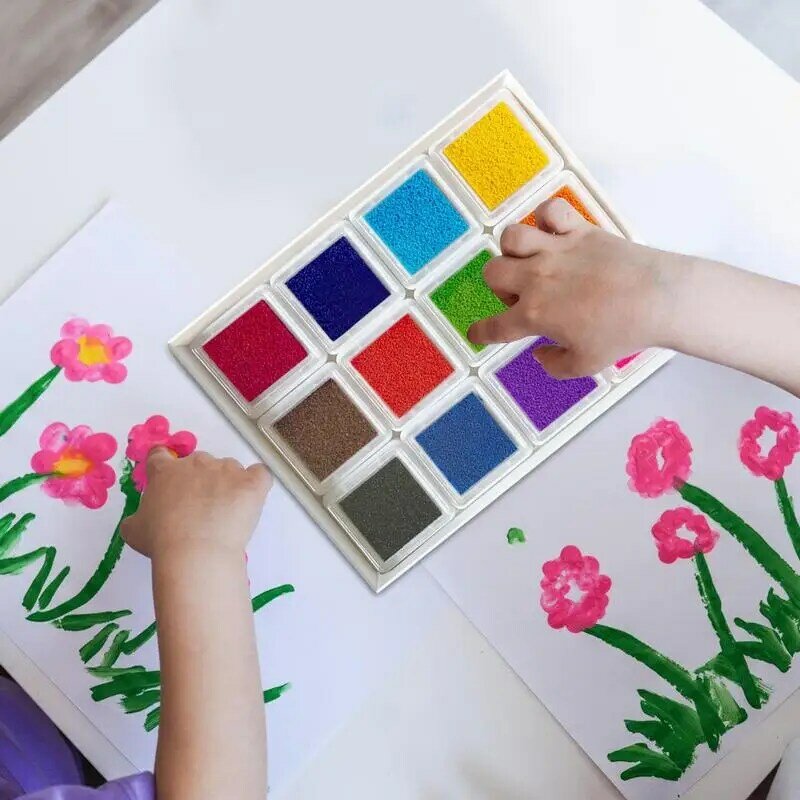 Zabawny zestaw farbki do malowania palcami do przedszkola kreatywny farbki do malowania palcami palmowy odcisk atramentowy dzieci Graffiti rysowanie pieczątką zabawka akcesoria Houme
