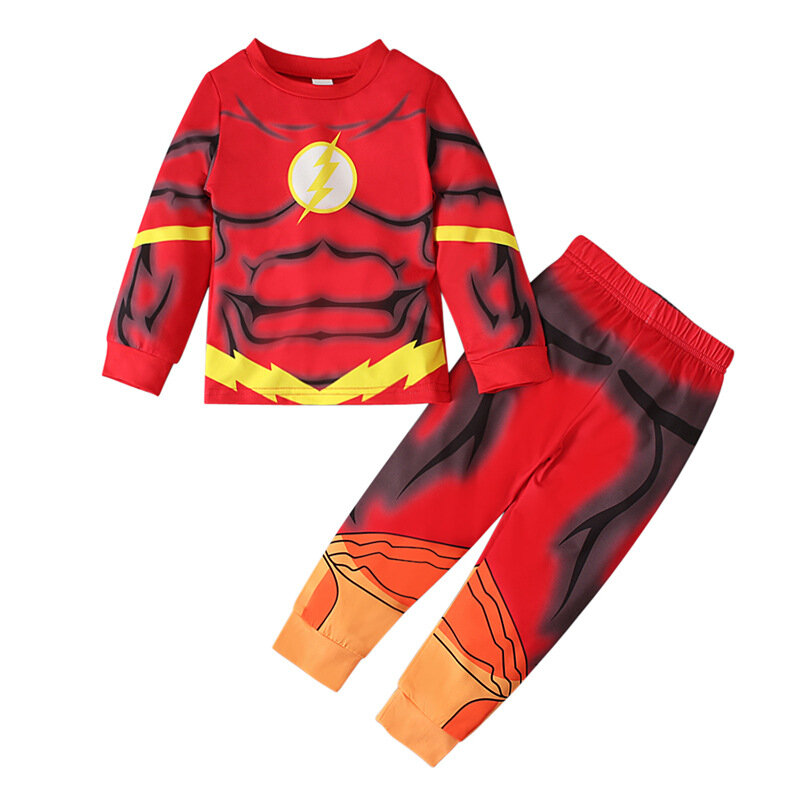 Пижама супергероя Мстители для детей Спайдермен Железный человек Ночная рубашка костюм для мальчиков с длинным рукавом Рождественский костюм одежда для сна