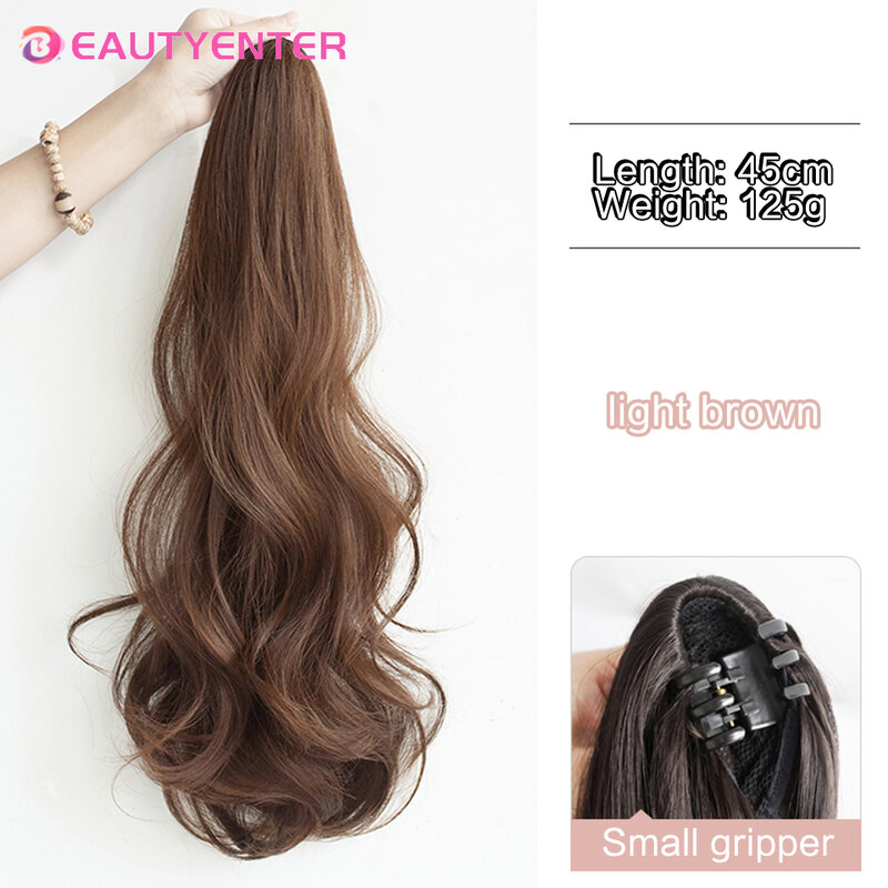 BEAUTYENTER Synthetic Long Curly Hair Band With Grab Clip Ponytail Wig Curly Hair False Ponytail Fluffy Hair Can Be Braided