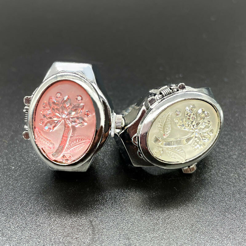 Luksusowy zegarek kwarcowy na palec Mini mały elastyczny pasek zegarki żeńskie pierścionki biżuteria zegar damski zegarek kwarcowy pierścionek damski