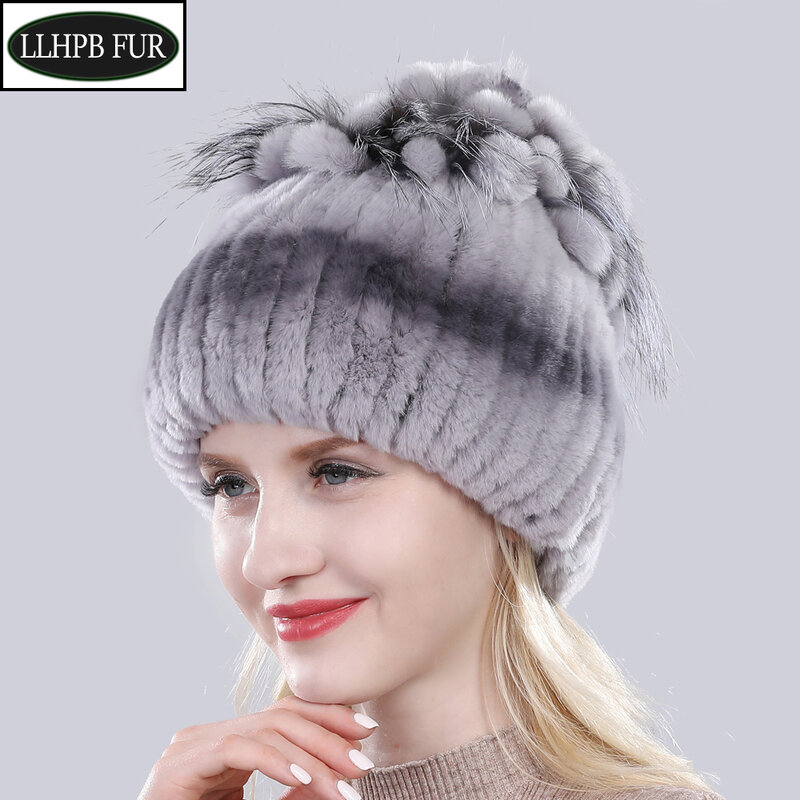 Bonnet en Fourrure de Lapin Rex Naturelle pour Femme, Chapeau de Luxe, Chaud, Russie, Bon artificiel astique, Nouveau