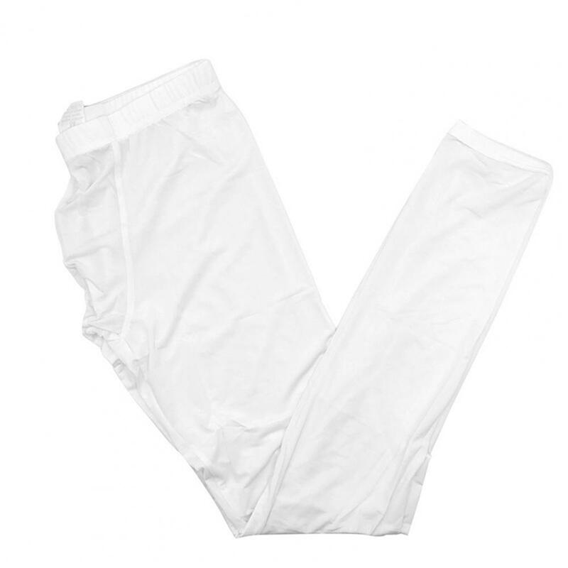 Jednolity kolor spodnie męskie jedwabiście gładkie Slim Fit wysokie elastyczne kalesony z wypukłymi z gąbką uwypuklającą miękkie oddychające na jesień