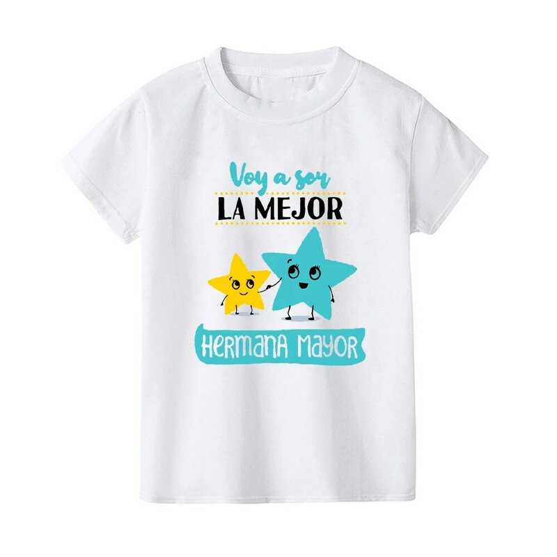 Im Will To Be The Best Big Sister Kids T-shirt Lengan Pendek untuk 1-8 Tahun Kaus Balita Baru Lahir Kaus Pengumuman Kehamilan