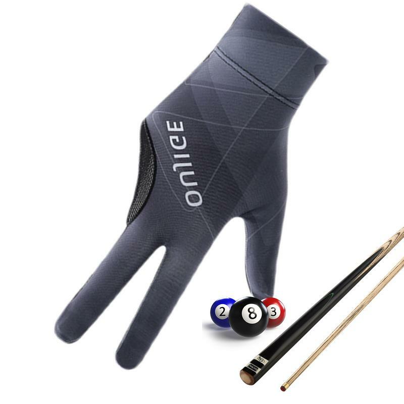 Cue Sports Gloves 3 Finger Non-Slip Soft Pool Gloves Breathable Wear-Resistant Cue Action Gloves Billiards Accessories For Men