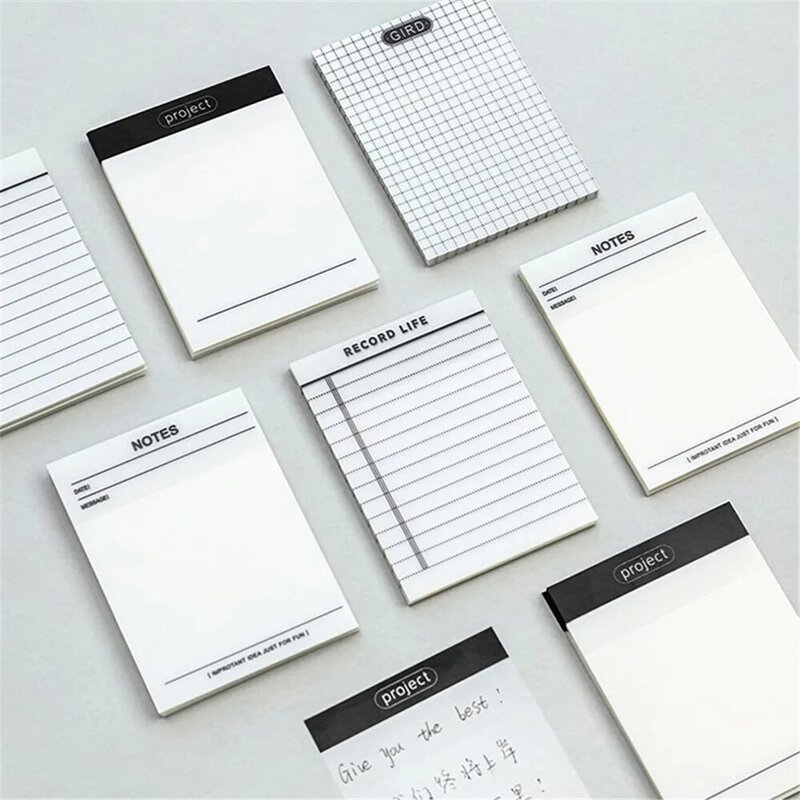 1PC przenośne 50/80 arkuszy puste siatki przezroczyste karteczki notatnik do robienia notatek planowanie notatnik szkolne materiały biurowe