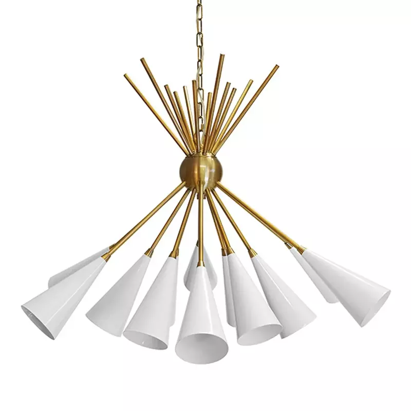 Простые современные лампы в скандинавском стиле, индивидуальная металлическая люстра в форме рога для гостиной, столовой, спальни