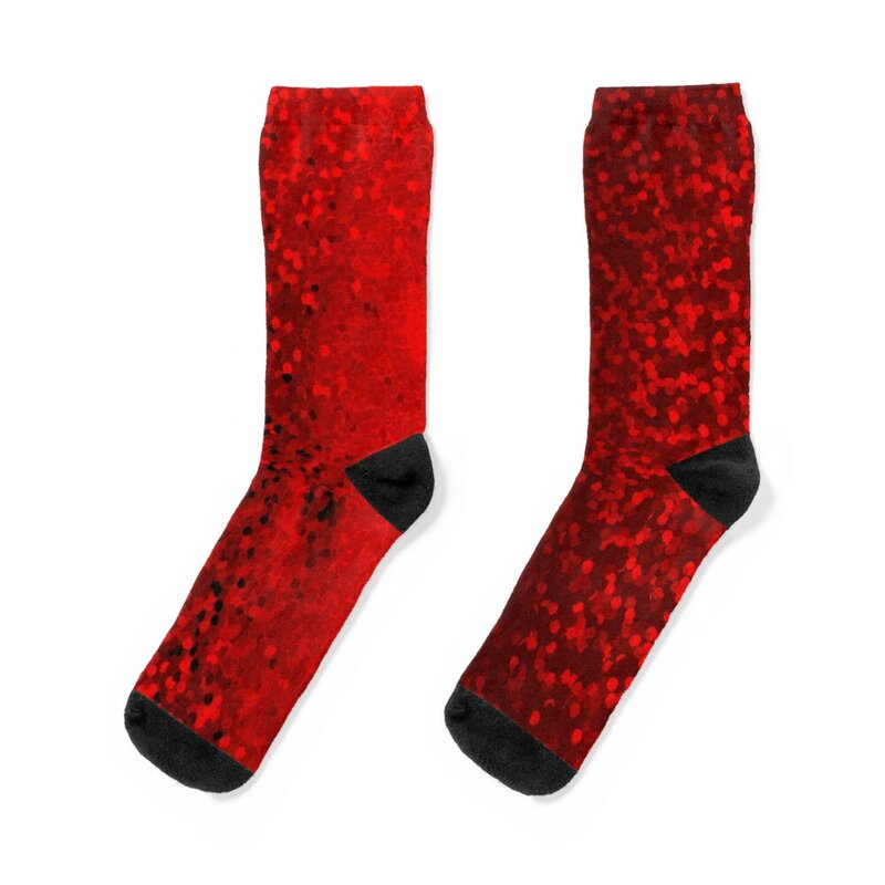 Chaussettes à paillettes rouges pour hommes et femmes, chaussettes de luxe pour la randonnée hiphop, chaussettes de créateurs essentielles