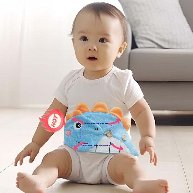 Cartoon Dinosaur Kids Umbilical Cord Belly Band Reusable Self-heating Belly Warmer Heated Tummy Wrap for Upset Stomach Relief