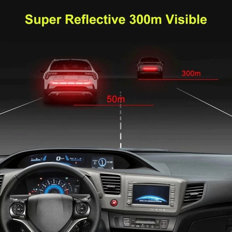 Car Sticker Reflective Warning Safety Tape Anti Collision Warning Reflective Stickers Automobile Trunk Reflectante Accessories