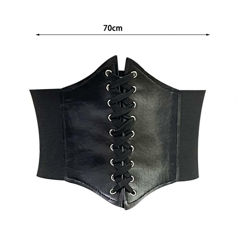 Body Waistband Elastic Women Corset Exquisite Shaping Body Belt Faux Leather Shirt Corset Lace-up Wide Belt Clothes Accessories
