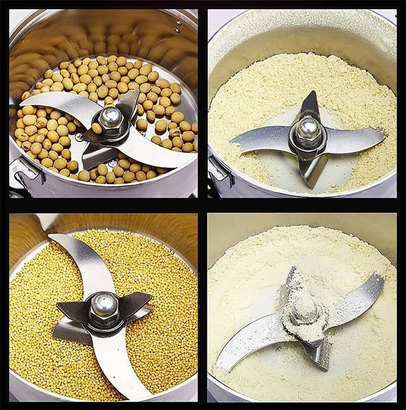 Professional Food Grinder Beans Nuts Spices Grain Powder Mixer Large Capacity Dry Food Mill Grinder 2000g 2500g