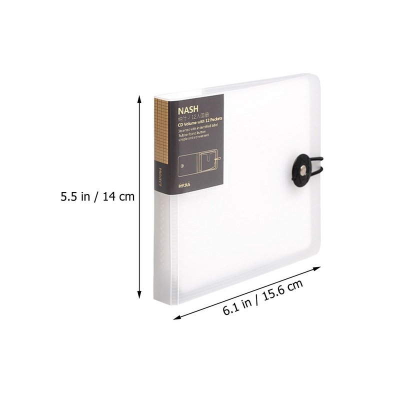 12 Capacity Transparent Purse CD Bag Holder Case DVD Protective Binder Organizer White Pp Storage