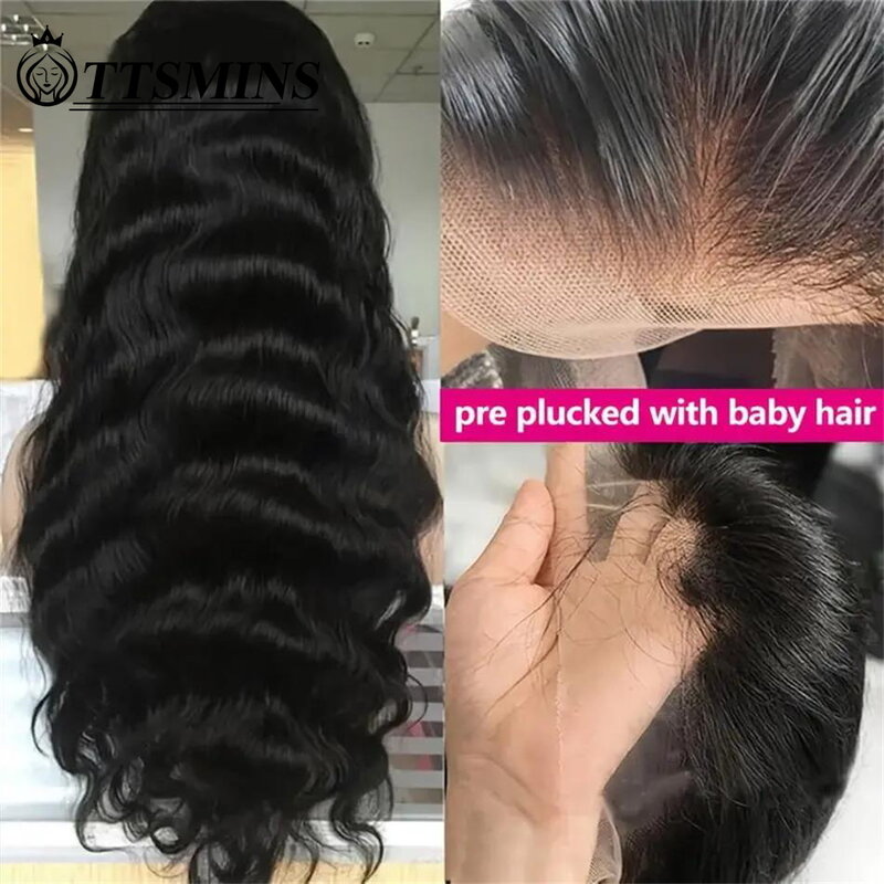 Pelucas de cabello humano con encaje frontal para mujeres negras, pelo ondulado, transparente, HD, brasileño, prearrancado, amigable con el principiante, 13x6