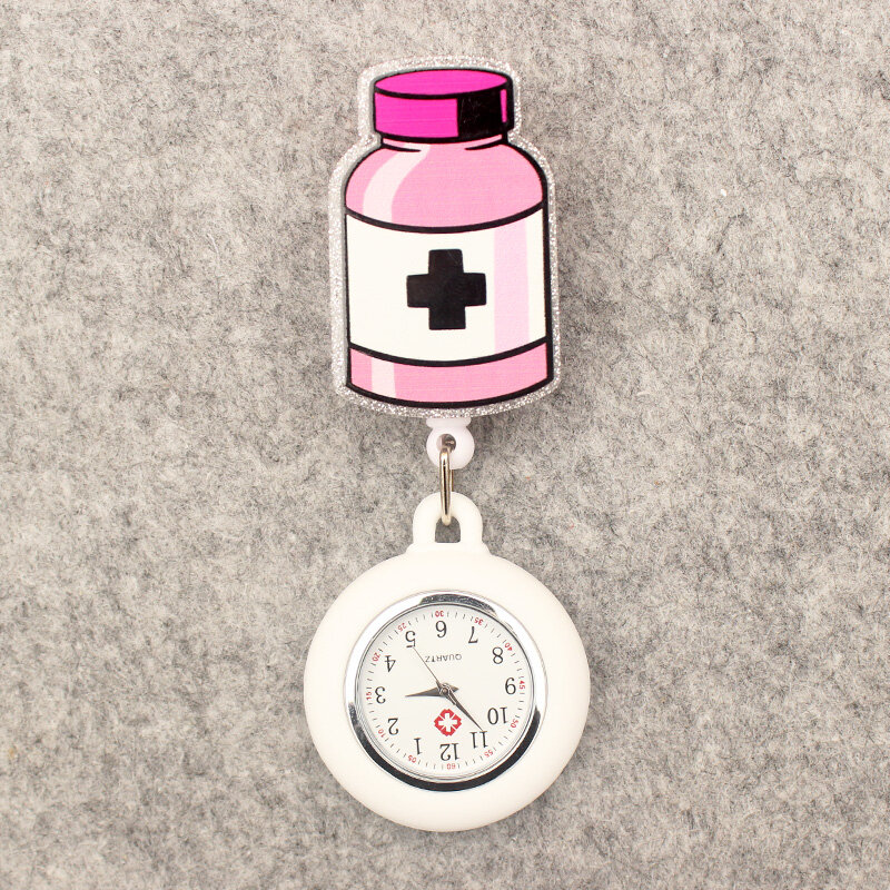 Для врачей медсестер мультфильм медицинский Стиль карманные часы выдвижной и с зажимом для мужчин и женщин