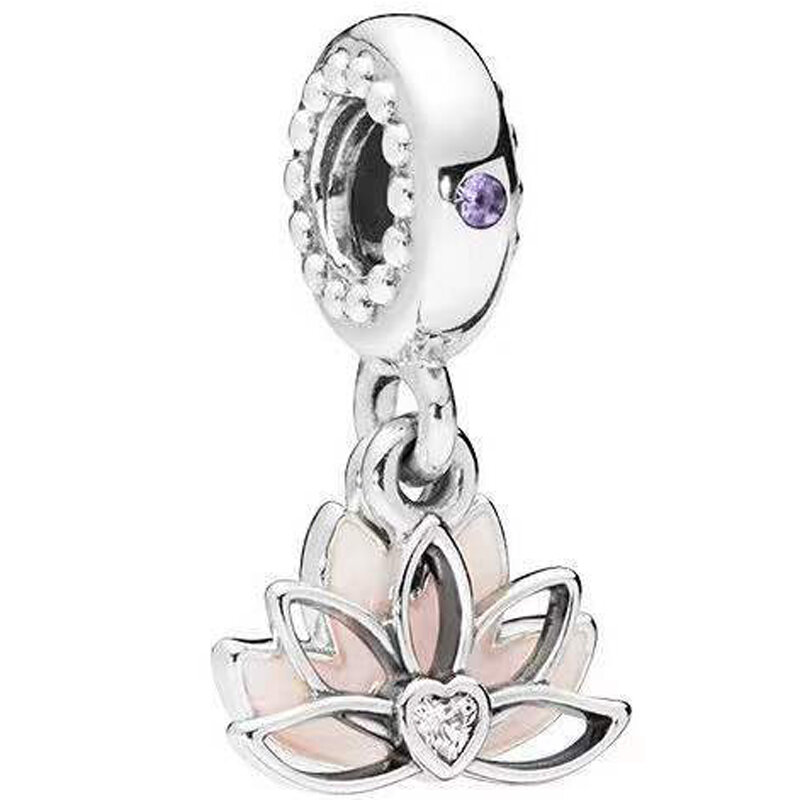 Mode Asli Baru Headphone Ladybug Hari Ibu Liontin Sepeda Teratai untuk Hadiah Perhiasan Wanita Pandora Asli
