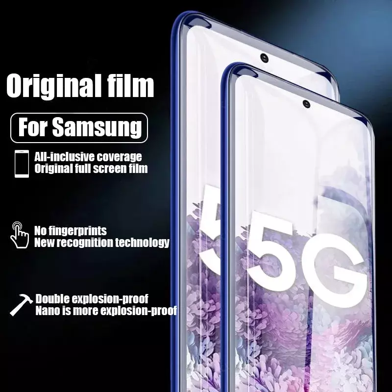 Película de Hidrogel para Samsung, Protetores de Tela, Galaxy S20, S22, S21 Ultra, S10, S9, S8 Plus, FE, Nota 20, 10, 9, 8 Plus, S23U, 4 peças