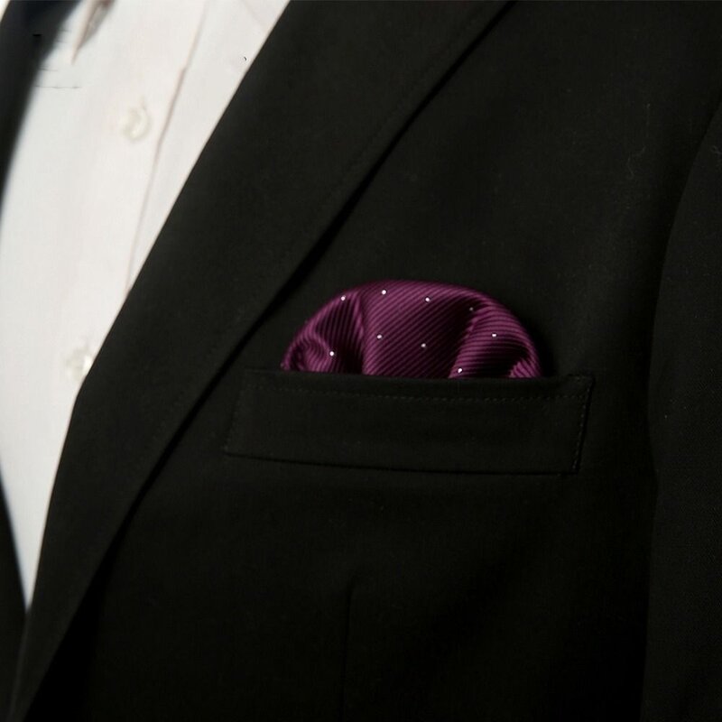 Toalla de pecho de lunares para hombre, pañuelo de bolsillo coreano preplegado, Color sólido, accesorios de traje, toallas de bolsillo