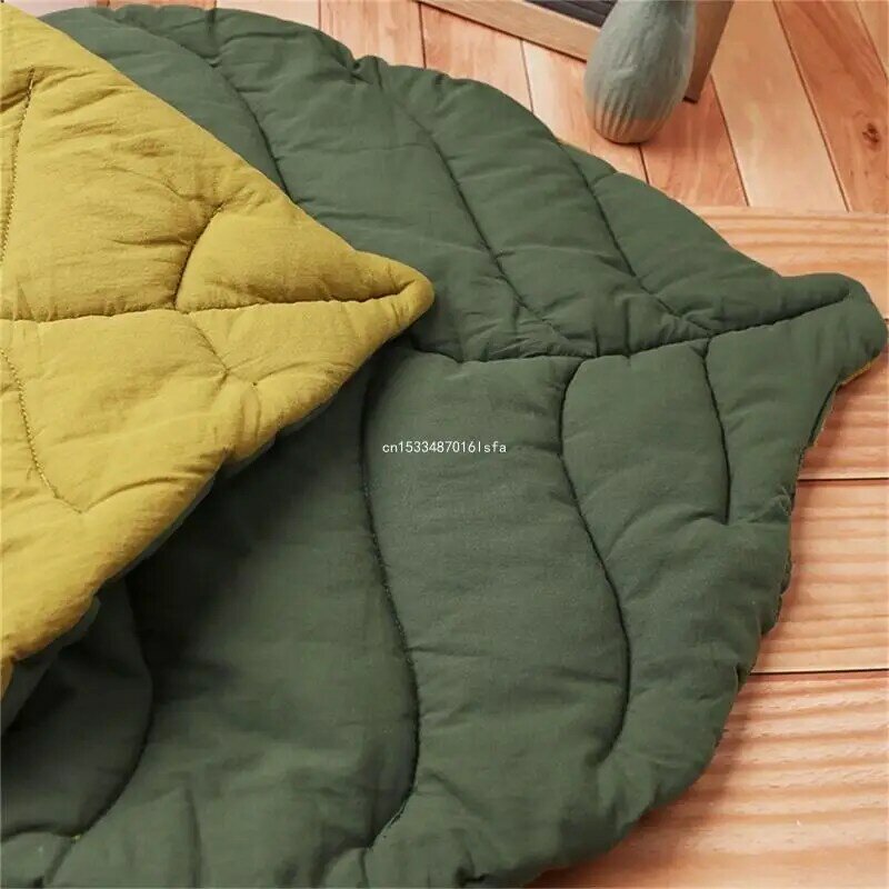 Cobertor de algodão verde em forma de folha em forma de sofá estilo Ins Cobertor de folhas grandes Dropship