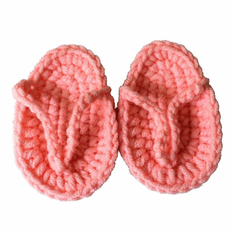 77HD Scarpe per fotografia neonato Pantofole fatte a mano Mini scarpette carine per bambini all'uncinetto