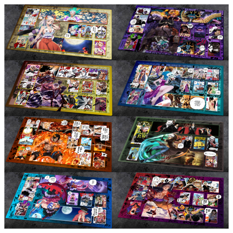 Anime One Piece OPCG 60*35cm kartu permainan khusus PlayMat pertempuran melawan Luffy Law Perona Robin Sakazuki mainan seri buku komik