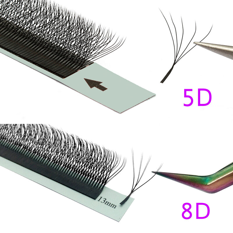 5D W sztuczna rzęsa rozszerzenie 4D 5D W rzęs dostaw klastra 3D 8D rosja wentylatory objętości Faux norek Lash wiązki Curl C/D Doe oko