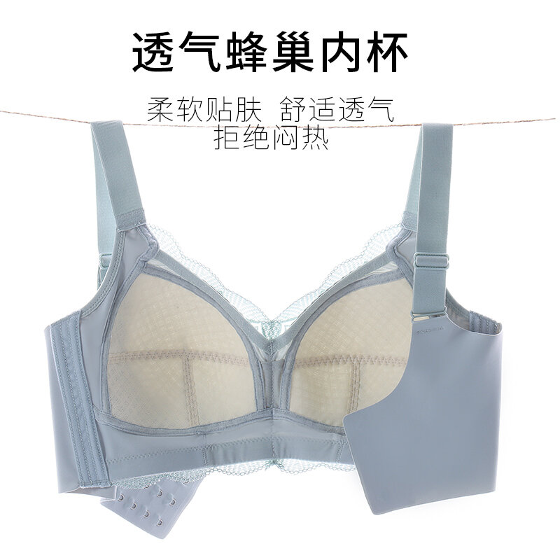 Lace Thin Breathable underwear Collection Comfortable upper support bra No underwire anti-sag bra Sexy plus size bra