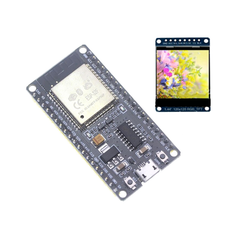 Placa de desenvolvimento do módulo ESP32, Wireless, WiFi, Bluetooth, ESP32-WROOM-32, 1,44 "tela colorida