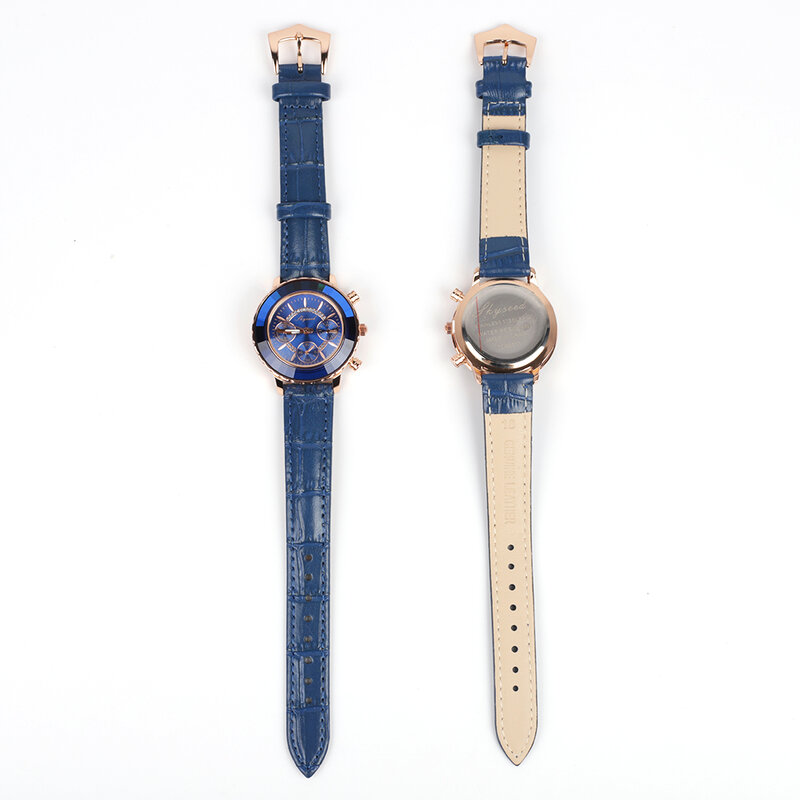 2022 Nieuwe Horloge Vrouwen Dames Polshorloge Luxe Merk Klok Steel Horloges Fashion Featured Drie Ogen Horloge Blauw Glas Horloge