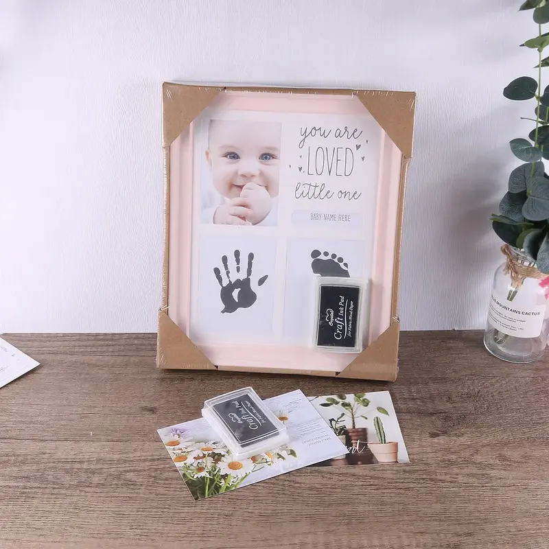 100 Days of Baby's Full Moon Hand and Foot Printed Clay Souvenir Newborn First Year Gift Child Growth Commemorative Photo Frame