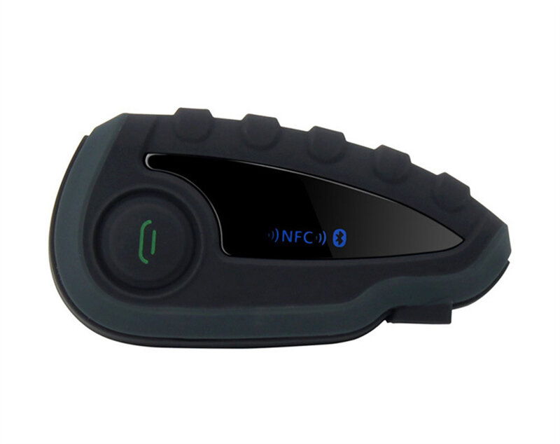 Oreillette Bluetooth pour moto, appareil de communication de 1200 mètres, Intercom pour casque, NFC, télécommande, Duplex complet + FM