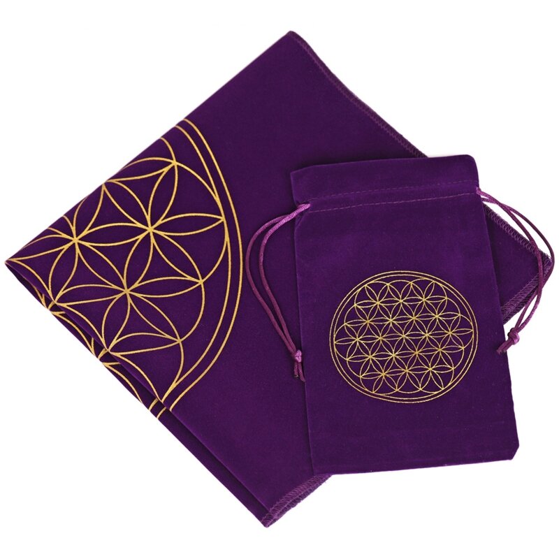 Altar Tarot Card Cloth Constellation Flower of Life Tablecloth Astrology Tarot Divination Tablecloth Board Game Card Pad GXMF